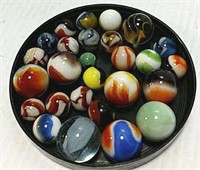 Variety of very unusual colored marbles