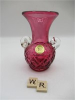 LOVELY ROSSI GLASS CRANBERRY VASE