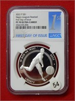 2022 P Silver $ Negro Leagues Baseball NGC PF70