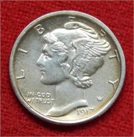 1917 D Mercury Silver Dime