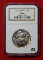 1926 S Oregon Trail Silver Commem Half $ NGC MS66