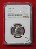 1964 Washington Silver Quarter NGC PF67