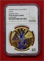 2023PM Gilt St Leone Silver $10 Anubis NGC PF67