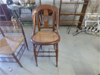 Round Chair with Cane seat.