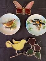 Bird Plates & Stained Glass