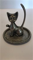 Sliver Plated Cat Ring Holder