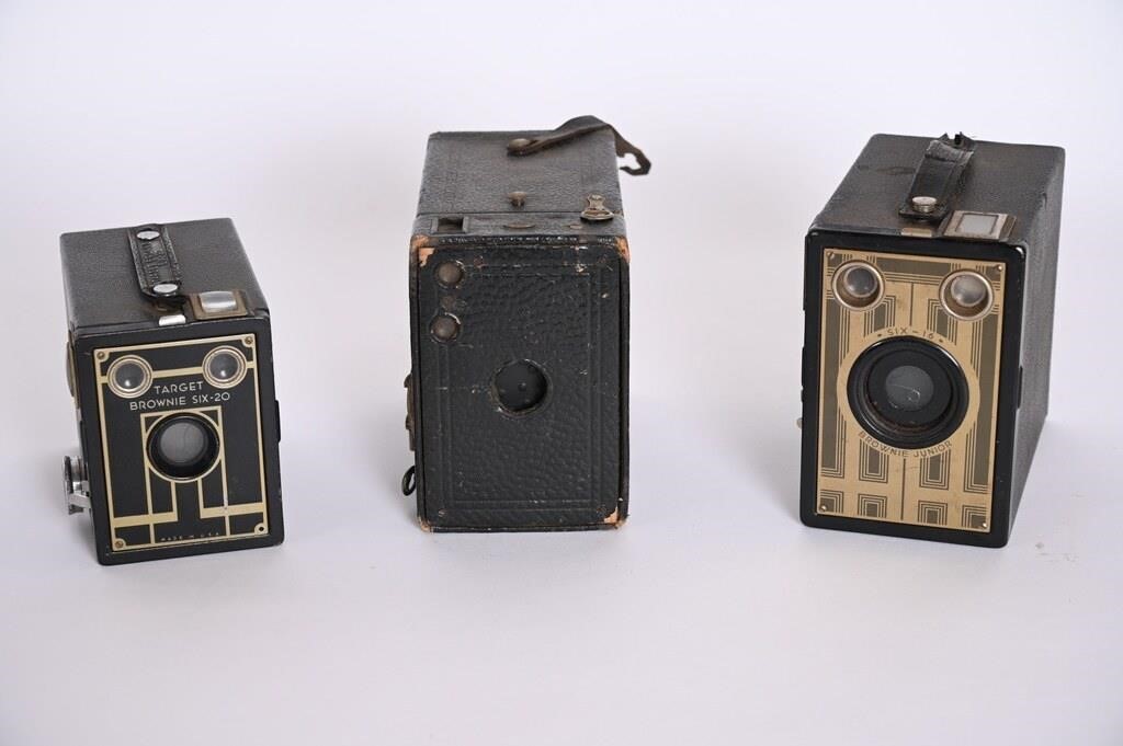 Vtg Box Cameras - Target Brownie Six-20, Six-16 Jr