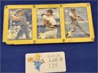 THREE SP SALUTE BASEBALL CARDS IN PLAQUE