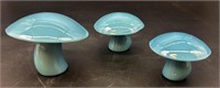 Viking Georgian Blue Mushrooms Set Of 3 Pressed