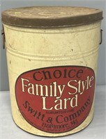 Swift & Company Family Style Lard Baltimore Tin