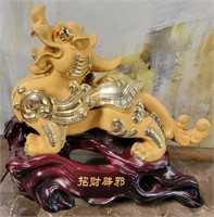 SW - VINTAGE FOO DOG W/ STAND 13"T (K36)