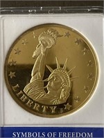 HISTORY OF AMERICA - LIBERTY GOLD COIN. 24K LAYER