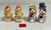 Vtg Dogs Top Hats & Alligator S&P Shkers