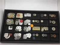 TRAY WITH ASSORTED TOKENS