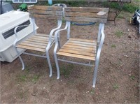 (2) Metal Frame Lawn Chairs