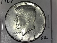 1967 40 % Silver Kennedy Half Dollar