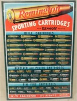 Remington Sporting Cartridges embossed tin sign,