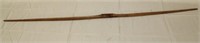 wooden long bow, no markings, 58"