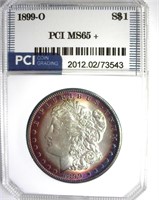 1899-O Morgan PCI MS65+ Blue Purple Rim