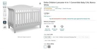 E7184 4-in-1 Convertible Baby Crib Bianca White