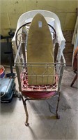 Milk crate, chairs, bucket, ironing board
