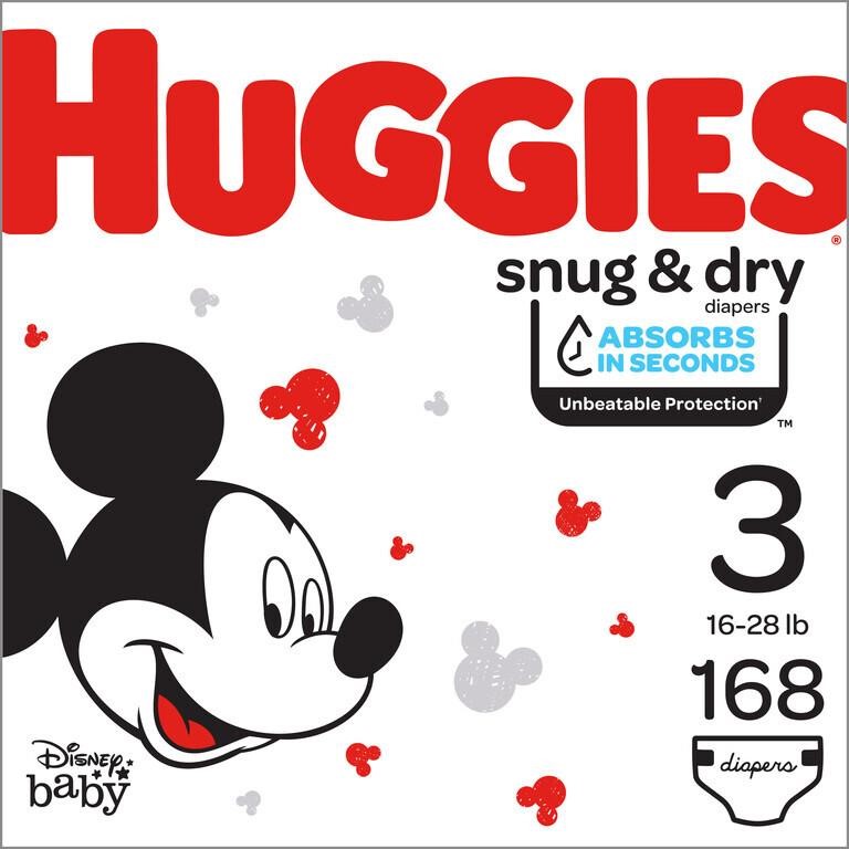 Huggies Snug&Dry Diapers Size 3 168CT