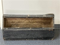 Vintage wooden toolbox with leather strap 33