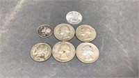4 Silver Quarters, Dime, & Nickel