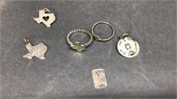 17 Grams Marked Sterling Silver Charms & Rings