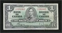 1937 Canada One Dollar Bill