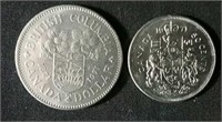 1971 Canada Dollar and 50 Cent Coin