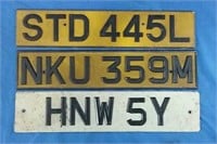 3 Unique Raised Letter European license plates