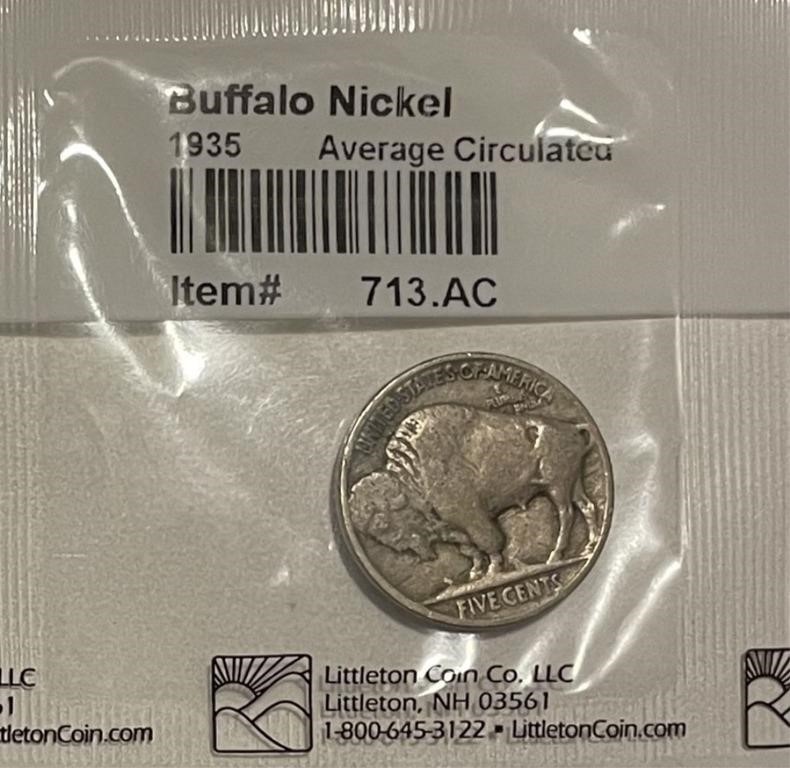 Littleton Packaged 1935 Buffalo Nickel