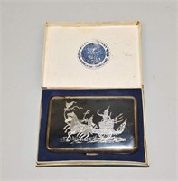 THAI CIGARETTE BOX. Sterling, beautifully engraved