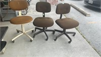 3 office/shop rolling chairs