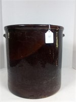 Great Brown pottery crock 11 inches tall