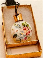 Vintage Oriental Scent Bottle hand painted w/ box