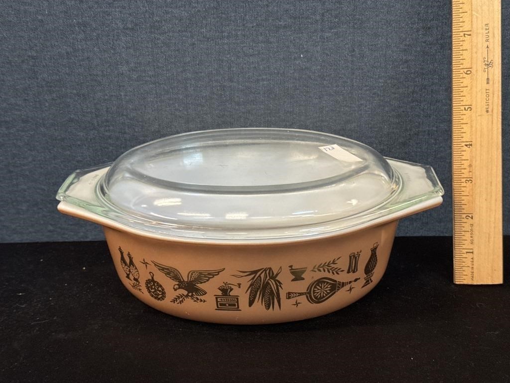 Vintage Pyrex Early American Casserole W/ Lid