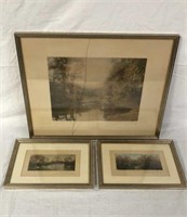 3 Signed Wallace Nutting Prints