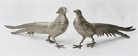 Pair Silver Plated Pheasants Table Decoration