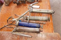 4 Grease Guns & 2 Filter Wrenches