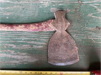 Antique broad hewing axe ax smooth faces
