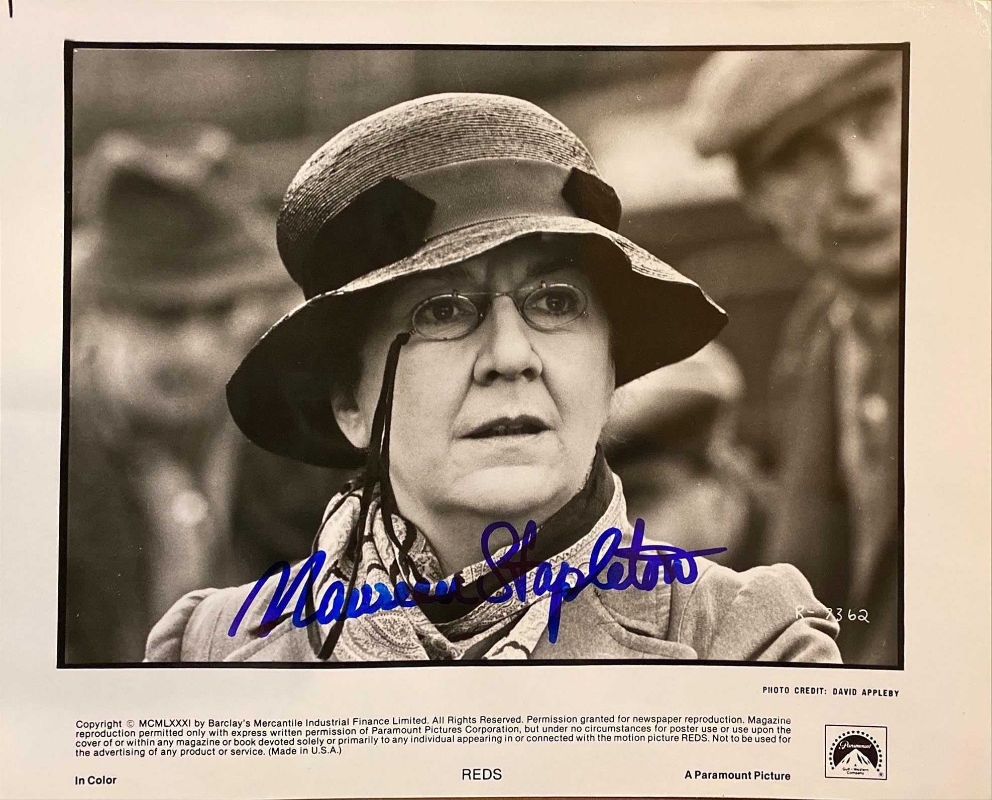 Reds Maureen Stapleton signed movie photo