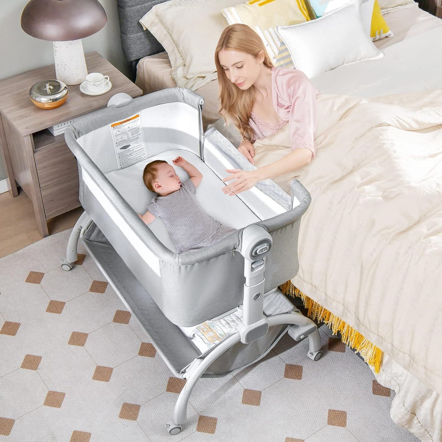 INFANS 3 in 1 Baby Bassinet - Grey 38 x 25