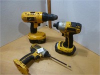 DeWalt Drills - No Chargers - Untested