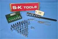 All SK 3/8" dr incl sockets, hex bits, & pliers