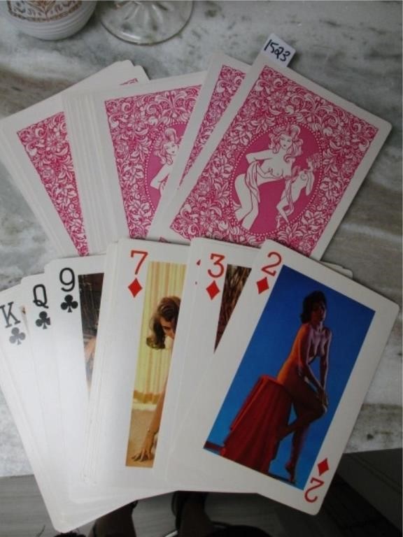 vintage racy playing cards