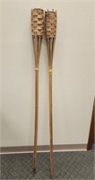 2 Outdoor Tiki torches. no oil canisters