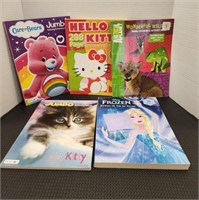 5 coloring books care bears hello kitty wonder