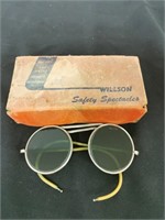 Antique Safety Spectacles Green Tint